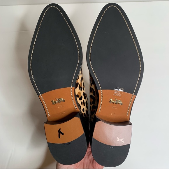 NEW Coach Bowery Chelsea Calf Fur Cheetah Print Booties 5.5 - Picture 7 of 10